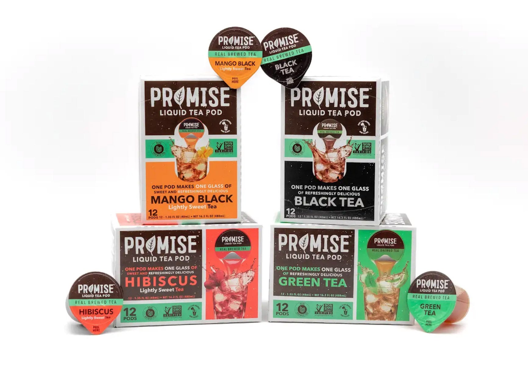 Flavors of promise liquid tea pods