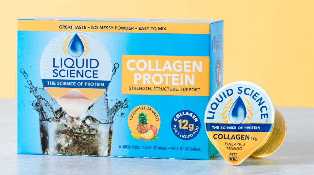 Liquid Science Collage Protein peel and pour pods