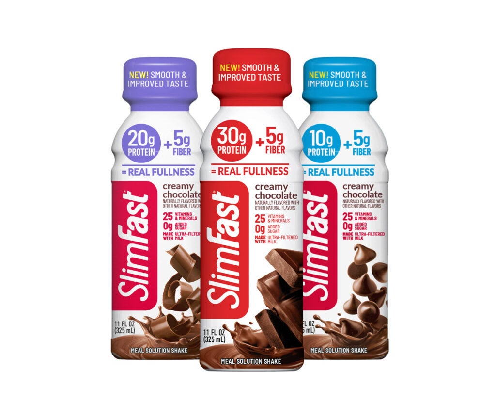 3 bottles of slimfast with protein and fiber